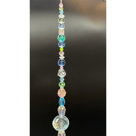 Handmade Beaded Suncatcher  - Pastel  - Clear Crystal Prism - Hanging Decor - Picture 10 of 14